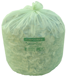 Natur-Bag bin liner. A final product of Natur-Tec's compostable film.